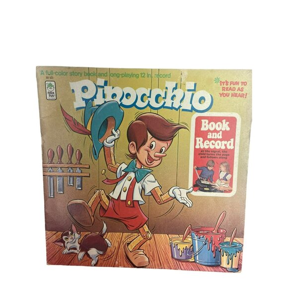 Walt Disney's Pinocchio - The Peter‎ Pan Players - 1971 - Book & Record - Picture 1 of 7
